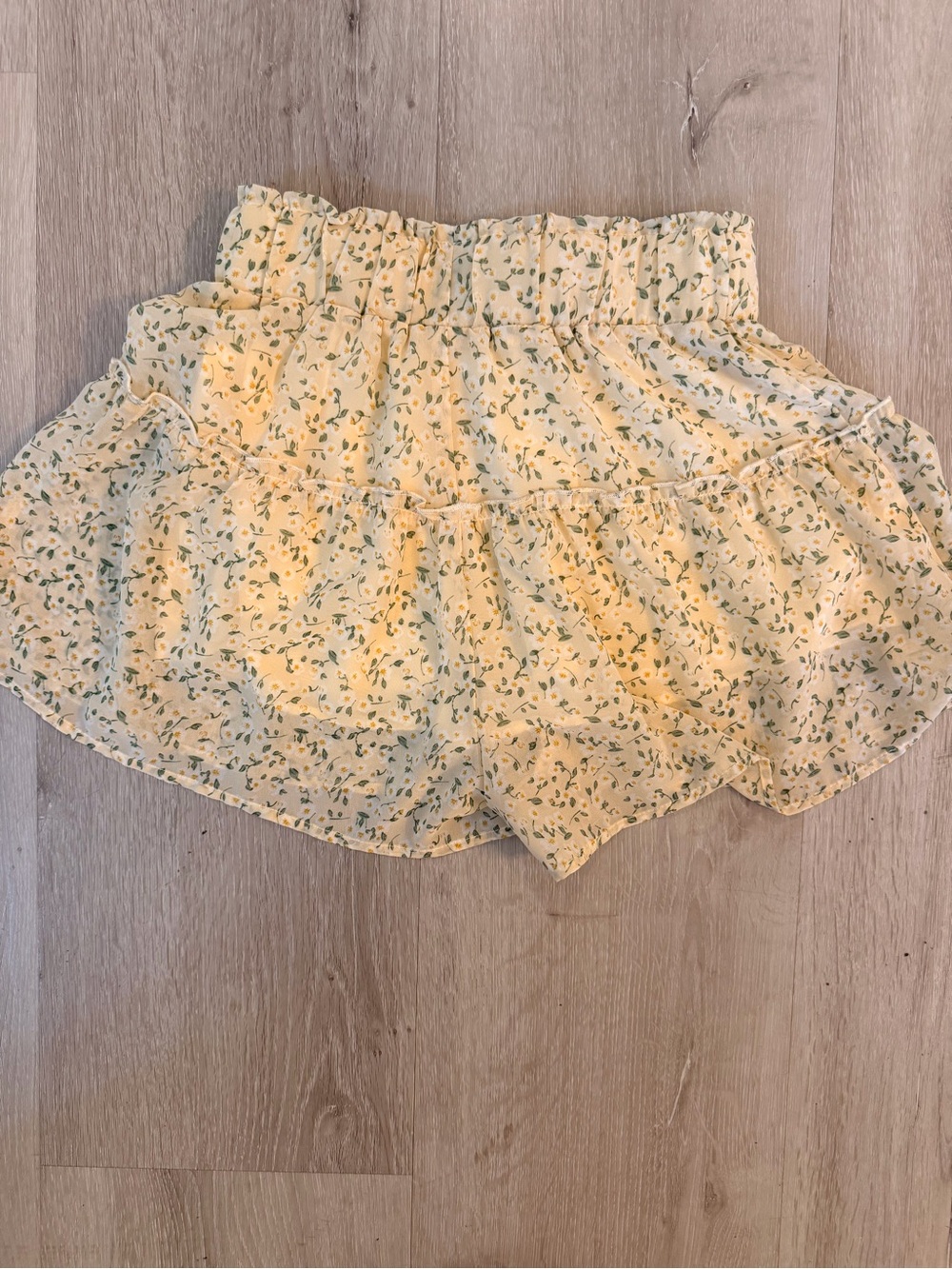 Altar'd State yellow floral ruffle  Skort Shorts
